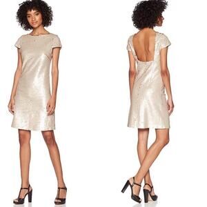 Sam Edelman Women’s Sequin Cut Out Back Shift Dress Size 6 New With Tags